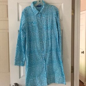 Cotton shirt dress or coverup